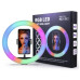 Кольцевая LED лампа RGB 1 крепл.тел USB Кольцевая лампа RGB LED MJ33 33см
