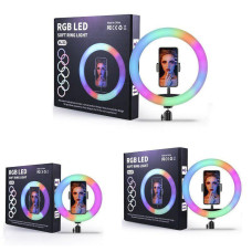 Кільцева LED лампа з кріпленням RGB 1 крепл.тел USB MJ26 26см