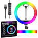 Кільцева LED лампа з кріпленням RGB 1 крепл.тел USB MJ26 26см
