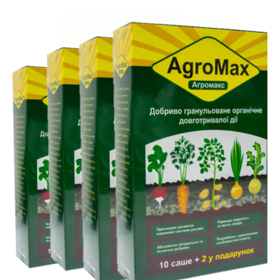 Удобрение Агромакс 4 упаковки биоудобрение AGROMAX стимулятор роста и защита урожая