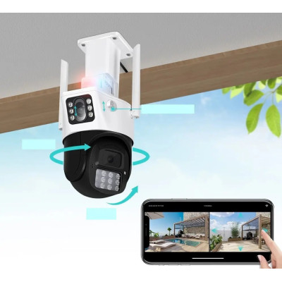 Камера видеонаблюдения IP Wi-Fi камера A23 2 независимых объектива 3Mpx+3MPx (ACSee)