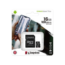 Карта пам’яті Kingston microSDXC 16GB Class 10 UHS I U1 V10 A1 з SD адаптером для телефонів камер та відео