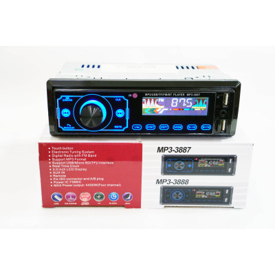 Автомагнітола сенсорна магнітола 2xUSB Bluetooth FM microSD AUX 3887 ISO