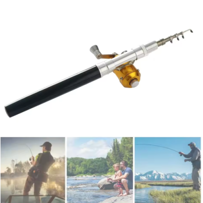 Мини удочка Fish Pen Pro карманный телескопический спиннинг миниспиннинг набор для рыбалки компактный портативный