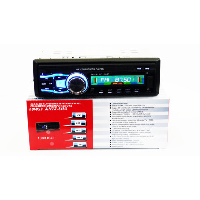 Автомагнитола съемная панель USB+microSD+AUX 1083