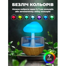 Зволожувач повітря RGB підсвітка зволожувач іонізатор Грибок з ефектом дощу