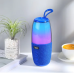 Блютуз колонка портативная с ремешком радио подсветка синяя TG644 RGB speakerphone blue