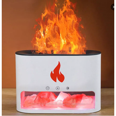 Увлажнитель воздуха RGB с подсветкой и соляными камнями Эффект пламени Aroma Diffuser FT-1933