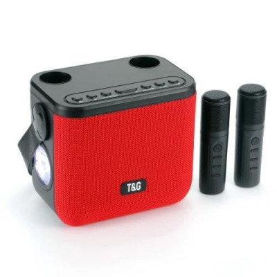 Bluetooth-колонка TG545DK RED з 2-ма мікрофонами + ліхтар Звук Світло та Мікрофони в Одному