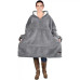 Толстовка плед теплий з капюшоном та рукавами Huggle Hoodie Blanket для затишних вечорів сірий
