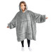 Толстовка плед теплий з капюшоном та рукавами Huggle Hoodie Blanket для затишних вечорів сірий