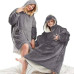 Толстовка плед теплий з капюшоном та рукавами Huggle Hoodie Blanket для затишних вечорів сірий