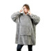 Толстовка плед теплий з капюшоном та рукавами Huggle Hoodie Blanket для затишних вечорів сірий