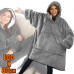 Толстовка плед теплий з капюшоном та рукавами Huggle Hoodie Blanket для затишних вечорів сірий