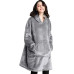 Толстовка плед теплий з капюшоном та рукавами Huggle Hoodie Blanket для затишних вечорів сірий