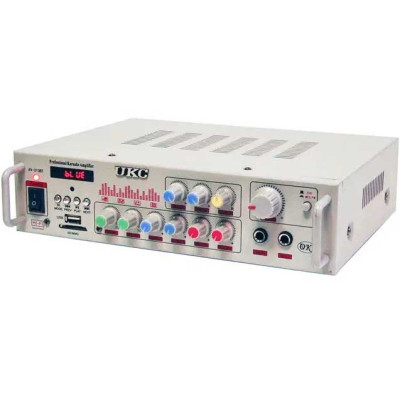 Усилитель UKC AV-313BT + КАРАОКЕ 2 микрофоны