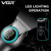Професійна триммер для стрижки волосся та бороди VGR V-990 TURBO режим LED дисплей керамічне лезо