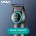 Професійна триммер для стрижки волосся та бороди VGR V-990 TURBO режим LED дисплей керамічне лезо