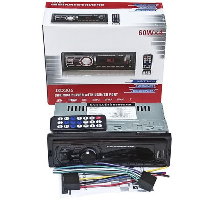Автомагнітола JSD306 ISO — Bluetooth, FM, USB, microSD, AUX 4x60W