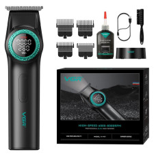 Тример VGR V-977 BLACK, регулювання потужності 6000 — 8000 RPM, 2500 mAh, 4 насадки, LED display