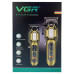 Машинка для стрижки и триммер VGR 2 в 1 LED-дисплей 10 насадок профессиональный набор для волос и бороды