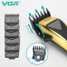 Аккумуляторная машинка для стрижки волос профессиональная VGR V-015 LED-дисплей 6 магнитных насадок