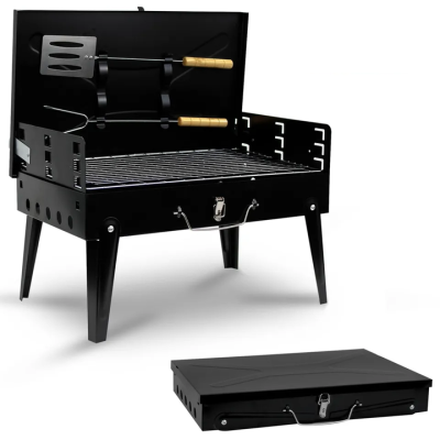 Гриль мангал раскладной Portable Barbecue Grill + решетка, лопатка и вилка