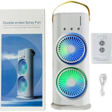 Вентилятор 3 в 1 USB з розпилювачем, автоповоротом і LED-підсвіткою Air Double-ended Spray Fan
