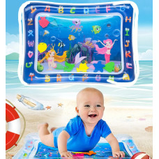 Водяний килимок з рибками надувний немовлятам для животика Inflatable water play mat
