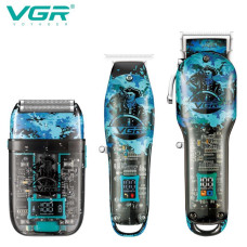 Комплект VGR 3 в 1 V-645 акумуляторна машинка для стриження (clipper), тример та електробритва (шейвер)