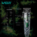 Акумуляторна машинка для стриження (clipper) VGR V-279 GREEN, 6 насадок, 9000 RPM, 2500 mAh, LED display
