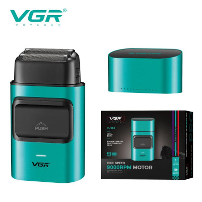 Електробритва VGR V-307 GREEN шейвер, подвійне лезо, 2000 mAh, 9000 RPM