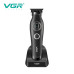 Тример VGR V-880T BLACK, EXTERNAL ROTOR MOTOR, MIM BLADE, 4 насадки, док-станція
