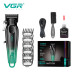 Акумуляторна машинка для стриження (clipper) VGR V-662 GREEN, 7000 RPM, 6 насадок, LED display