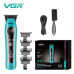 Тример VGR V-299 BLUE, 4 насадки, 9000RPM, 2000 mAh, 5 рівнів швидкості, LED display