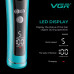 Тример VGR V-299 BLUE, 4 насадки, 9000RPM, 2000 mAh, 5 рівнів швидкості, LED display