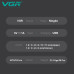 Комплект VGR 2 в 1 V-600&900 BLACK, акумуляторна машинка для стриження (clipper) і тример, 10 насадок, LED