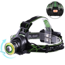 Ліхтар налобний T106-T6+COB, 2x18650, signal light, zoom, ЗП microUSB, Box