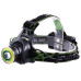 Ліхтар налобний T106-T6+COB, 2x18650, signal light, zoom, ЗП microUSB, Box