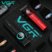 Акумуляторна машинка для стриження (clipper) VGR V-001 BLACK, 10 насадок, 9000 RPM, 4600 mAh, LED light, LED