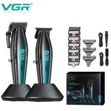 Комплект VGR 2 в 1 V-270&V-992 GREEN, машинка для стриження та тример