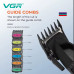 Акумуляторна машинка для стриження (clipper) VGR V-889C, 6 насадок, LED display, 9000RPM