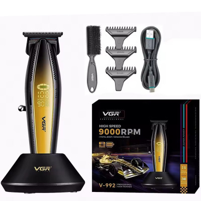 Тример VGR V-992 GOLD, 9000 RPM, 2000 mAh, 3 насадки, LED display