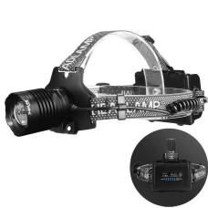 Ліхтар налобний BL-TD-T28-TG, 3x18650, Power Bank, ЗП Type-C, zoom, Box
