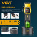 Акумуляторна машинка для стриження (clipper) VGR V-885C GOLD, 10 насадок, LED display