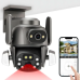 Камера наружная поворотная уличная двойная WIFI DOUL CAM Q-821 FULL-HD 4Mp Ночная сьемка Черная