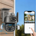 Камера наружная поворотная уличная двойная WIFI DOUL CAM Q-821 FULL-HD 4Mp Ночная сьемка Черная