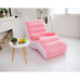 Надувной диван-кресло с подлокотником Inflatable Sofa 80x140x85 см со встроенным насосом Розовый