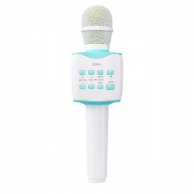 Микрофон с караоке, Bluetooth, AUX, 1200 мАч, HOCO BK5 Cantando, Голубой