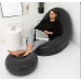 Надувний диван з пуфом Надувне велюрове крісло з пуфиком 116х98х83 см Air Sofa Comfort